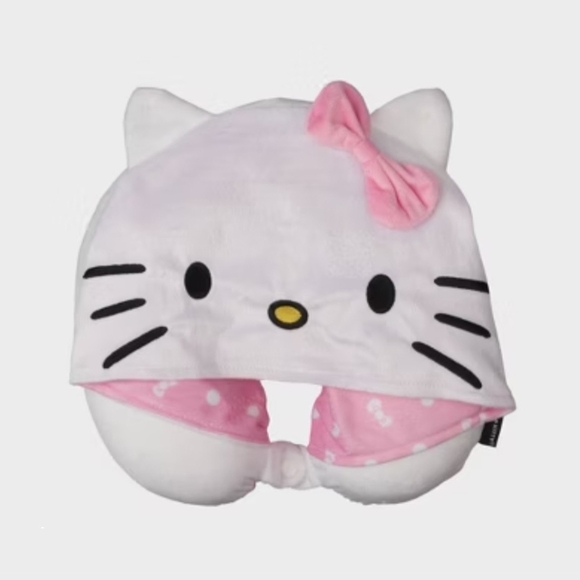 Hello Kitty Pink and White Hooded Neck Pillow Memory Foam - Picture 2 of 12